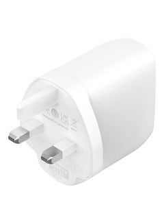 belkin BoostCharge Dual USB-C Plug with PPS 60W for Apple iPhone, iPad, Samsung Galaxy, Google Pixel - Compatible w/USB-C to Lightning Cable & USB-C to USB-C - White White  - Image 2