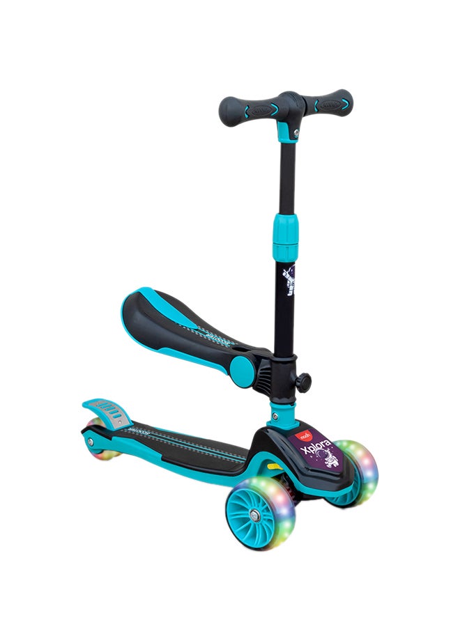 Moon Xplora Kids 3 Scooter Toy Seat Led Light Up Wheels With Height Adjustable Handle Blue 62 x 52 x 60cm - Image 1
