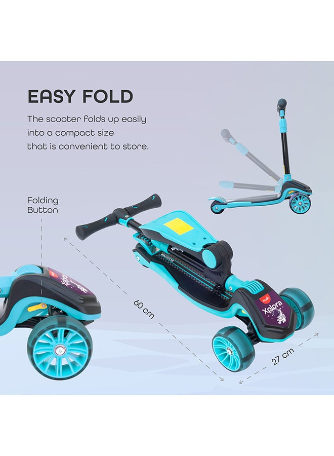 Moon Xplora Kids 3 Scooter Toy Seat Led Light Up Wheels With Height Adjustable Handle Blue 62 x 52 x 60cm - Image 3