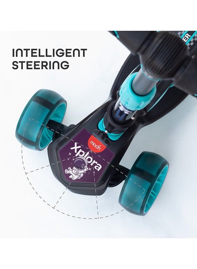 Moon Xplora Kids 3 Scooter Toy Seat Led Light Up Wheels With Height Adjustable Handle Blue 62 x 52 x 60cm - Image 5