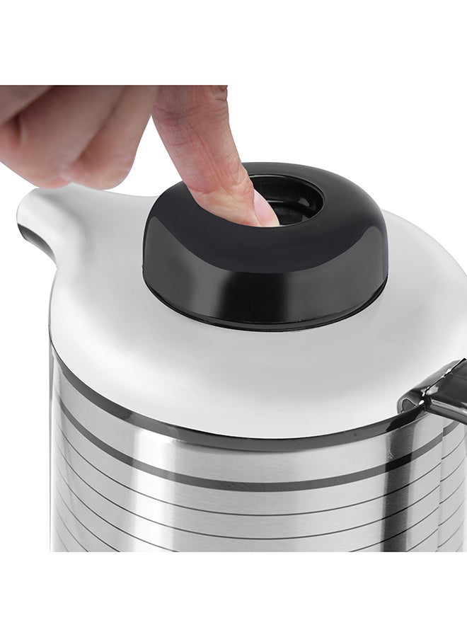 رويال فورد ترمس حراري فاخر من الستانلس ستيل سعة  1.6 لتر للقهوة والشاي - يحافظ على المشروبات ساخنة لساعات مثالي للمنزل والمكتب والسفر أسود/ فضي - Image 4