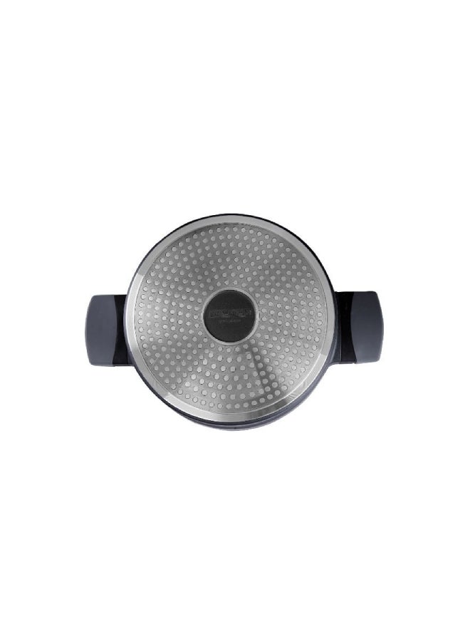 Royalford - Die-Cast Aluminium Casserole Durable Marble Coating Black 28cm - Image 1