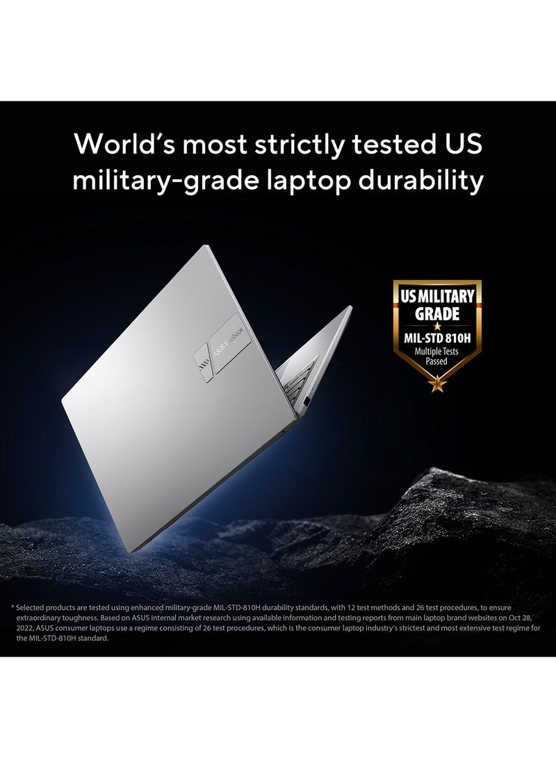 ASUS - Vivobook 14 X1404VA-EB214W Slim Laptop, i7-1355U 8GB 512GB PCIE G3 SSD, Intel UMA, WIN11 HOME, 14-inch, HD Webcam, Fingerprint, Backlit English/Arabic Quiet Blue - Image 1
