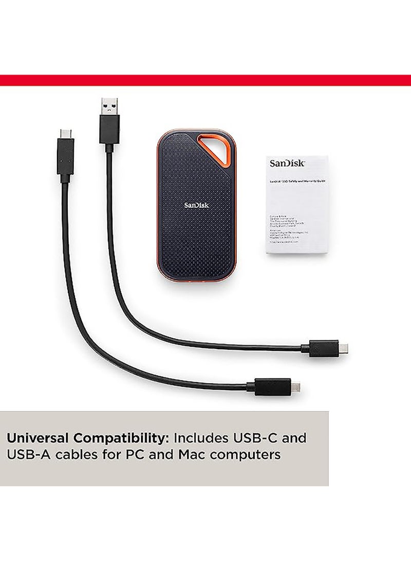 Sandisk - 1TB Extreme Pro Portable SSD 2000MB/s R/W, Upto 2 Meter Drop Protection With IP55 Water And Dust Resistance, Metal Enclosure, PC, MAC & TypeC Smartphone Compatible, External SSD 1 TB - Image 1