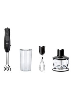 MultiQuick 3 Hand Blender MQ 3135 Sauce, With 11 Speeds, 500 ml Chopper, Whisk Accessory, BPA-free 600 ml Plastic Measuring Cup, MQ 3135 Black