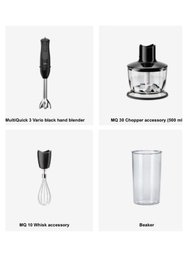 BRAUN - MultiQuick 3 Hand Blender MQ 3135 Sauce, With 11 Speeds, 500 ml Chopper, Whisk Accessory, BPA-free 600 ml Plastic Measuring Cup, MQ 3135 Black - Image 1