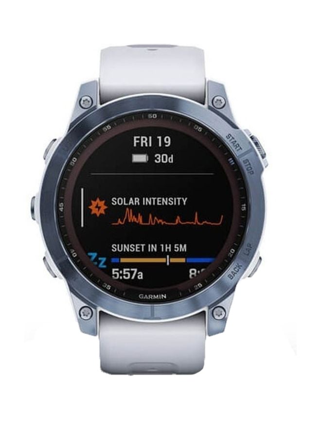 GARMIN - Fenix 7 - 47MM - Up To 22 Days Of Battery Life - 1.3"inch Sunlight- Visible Display, Scratch Resistant, Power Sapphire™, Heart Rate Monitor, All Day Stress Monitor, Advanced GPS Features, Solar Charging, iOS and Android Compatible White - Image 1