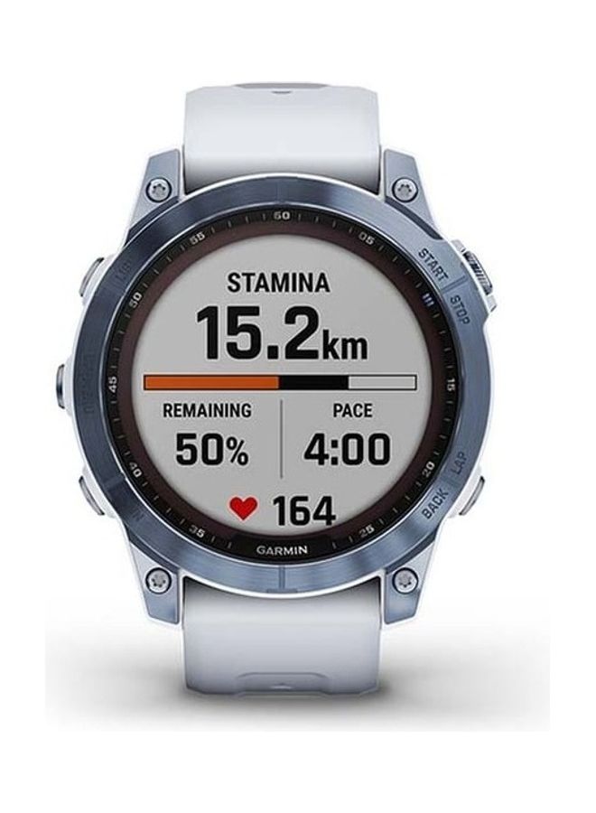 GARMIN - Fenix 7 - 47MM - Up To 22 Days Of Battery Life - 1.3"inch Sunlight- Visible Display, Scratch Resistant, Power Sapphire™, Heart Rate Monitor, All Day Stress Monitor, Advanced GPS Features, Solar Charging, iOS and Android Compatible White - Image 1