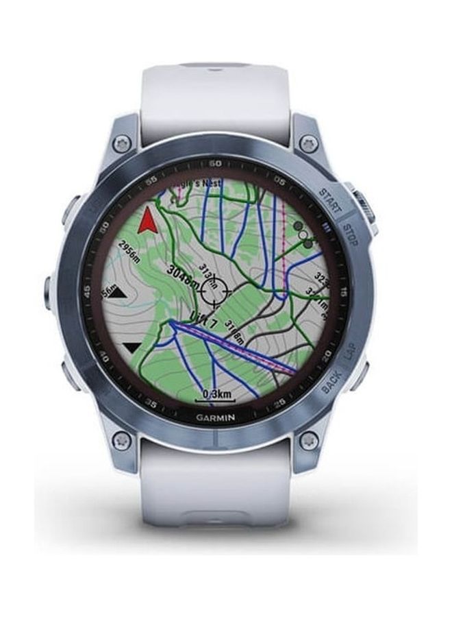 GARMIN - Fenix 7 - 47MM - Up To 22 Days Of Battery Life - 1.3"inch Sunlight- Visible Display, Scratch Resistant, Power Sapphire™, Heart Rate Monitor, All Day Stress Monitor, Advanced GPS Features, Solar Charging, iOS and Android Compatible White - Image 1