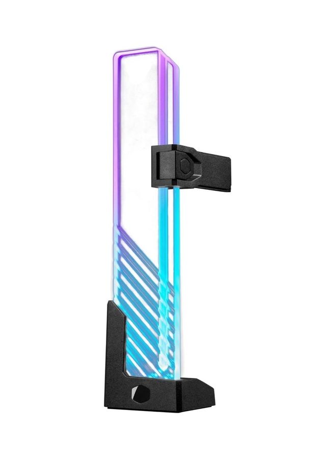 COOLER MASTER Master Accessory Edge Lit Argb Tempered Glass Universal Gpu Bracket Multiple Orientations Black - Image 1