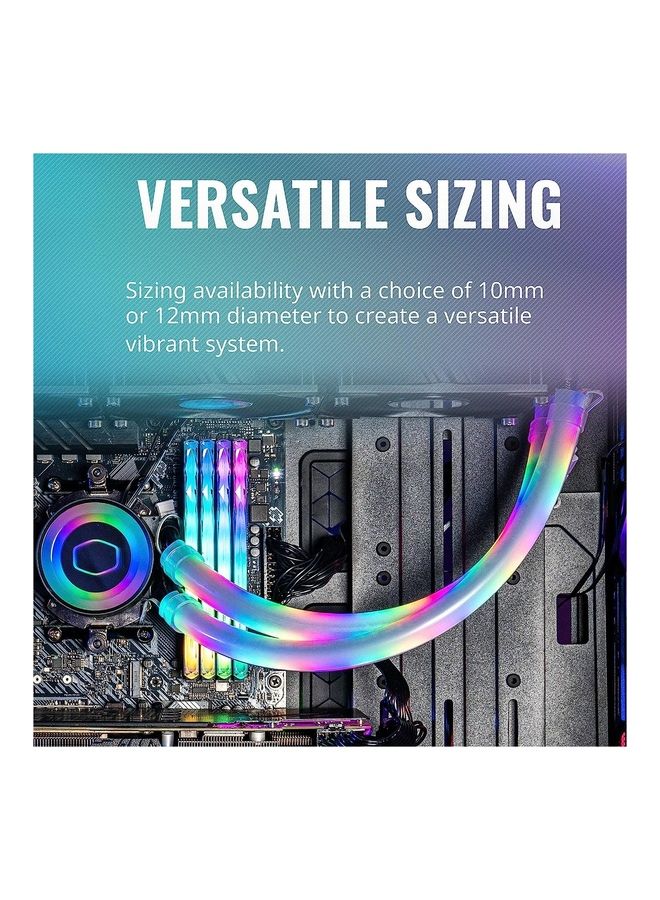 COOLER MASTER Addressable Rgb Led Tube Sleeve A1 30 Argb leds Soft Rubber Easy Molding Versatile Sizing 12mm Diameter for Liquid Cooling Tubing White - Image 4