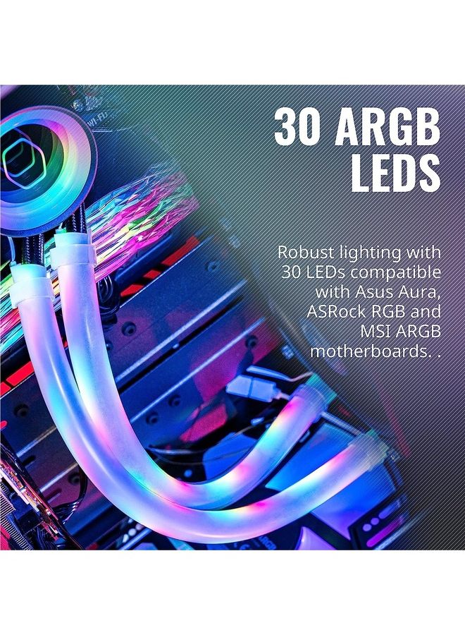 COOLER MASTER Addressable Rgb Led Tube Sleeve A1 30 Argb leds Soft Rubber Easy Molding Versatile Sizing 12mm Diameter for Liquid Cooling Tubing White - Image 2