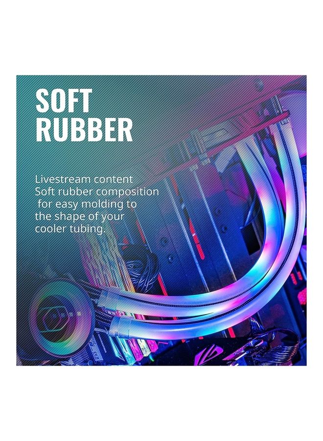 COOLER MASTER Addressable Rgb Led Tube Sleeve A1 30 Argb leds Soft Rubber Easy Molding Versatile Sizing 12mm Diameter for Liquid Cooling Tubing White - Image 3
