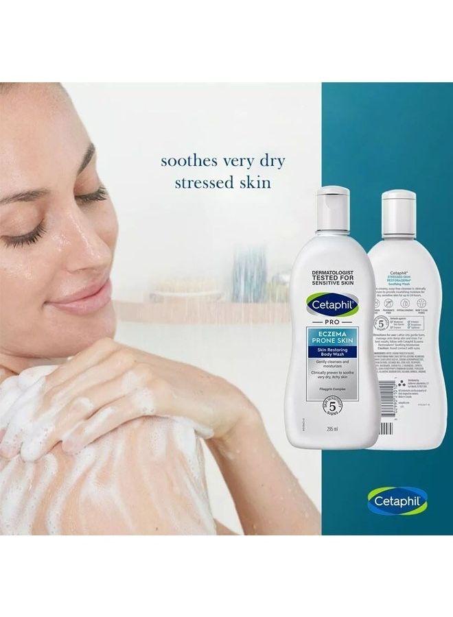 Cetaphil Pro Eczema Prone Restoring Body Wash For Very Dry Itching Skin 295ml - Image 3