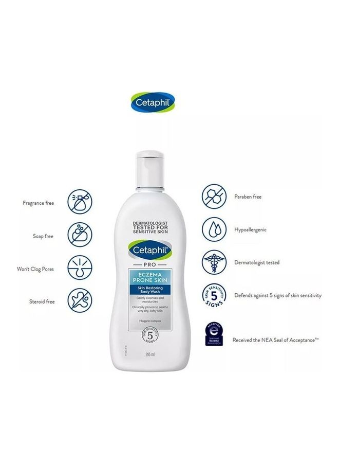 Cetaphil Pro Eczema Prone Restoring Body Wash For Very Dry Itching Skin 295ml - Image 4