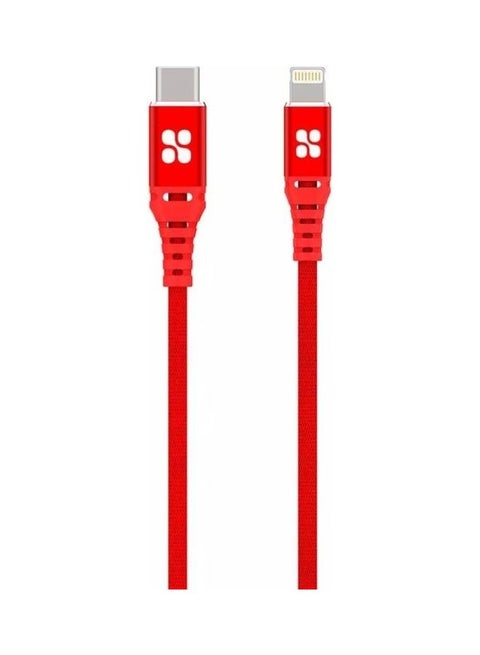 USB-C To Apple Lightning Data And Charge Cable Red