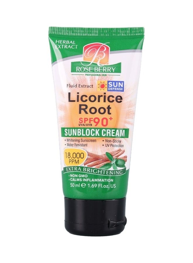 ROSE BERRY Licorice Root Fluid Extract SPF 90 + Sunblock Cream Extra Brightening Clear 50ml  - Image 2