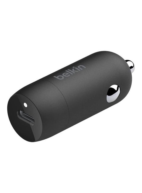 BOOST↑CHARGE 30W Fast Car Charger, Compact Design w/USB-C Power Delivery Port, Universal Compatibility for iPhone 14, Galaxy S23, Note Series, and More - Black Black