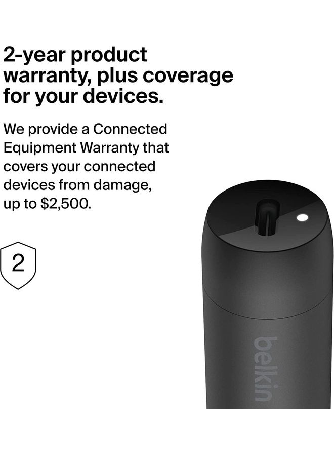 بيلكين - شاحن سيارة سريع BOOST↑CHARGE بقدرة 30 وات، وتصميم مضغوط مع منفذ توصيل طاقة USB-C، وتوافق عالمي لأجهزة iPhone 14 وGalaxy S23 وسلسلة Note والمزيد - أسود - Image 1