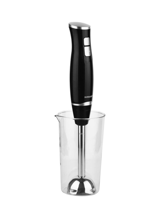 Hand Blender Stainless Steel Shaft | 2 Speed Powerful Motor with 700ml Plastic Jar and Blending Wand | Ideal for Smoothies, Shakes, Baby Food, & Fruits SHB-186J Black - v1689235350/N53420020A_3