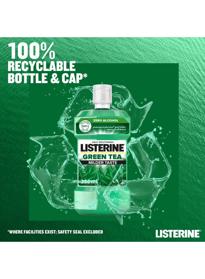 Listerine Green Tea Daily Mouthwash With Germ Killing Oral Care Milder Taste 250ml  - Image 5