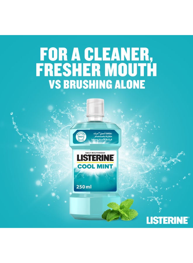 Listerine Listerine Mouthwash, Cool Mint, Clear 250ml  - Image 2