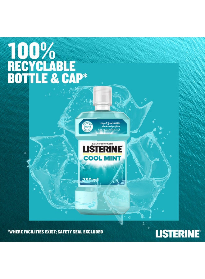 Listerine Listerine Mouthwash, Cool Mint, Clear 250ml  - Image 5