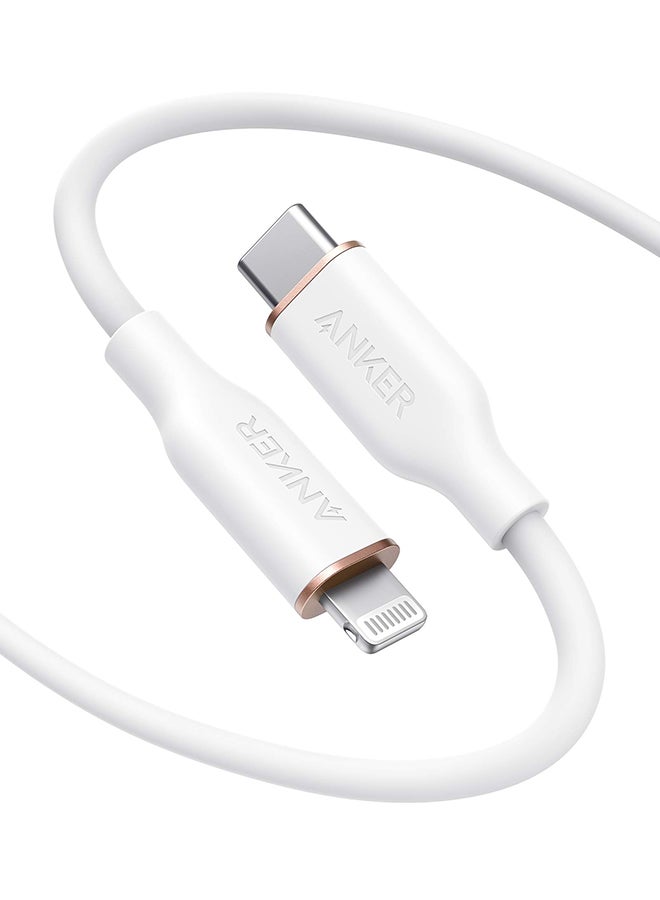 آنكر كابل PowerLine III Flow USB-C إلى Lightning بطول 1.8 متر أبيض 