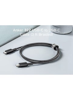 Anker 322 Type-C To Type-C Cable Braided 0.9M Black  - Image 4