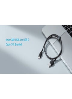 322 USB-A To Type-C Braided Cable 0.9M Black - v1689277291/N53419781A_3