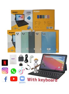 ATOUCH Android Smart Tablet 10.1Inch Display Shiny Camera Dual SIM 5G Network Wi-Fi and GPS Zoom Supported with Bluetooth Keyboard Blue  - Image 4