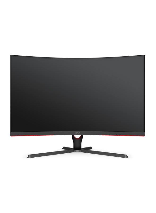 اي او سي - شاشة C27G3 مقاس 27 بوصة منحنية للألعاب VA G3، FHD 1080P، وقت استجابة 1 مللي ثانية، 165 هرتز، مزامنة متكيفة، وضع HDR، 2xHDMI + DisplayPort، ارتفاع قابل للتعديل أسود/أحمر - Image 1