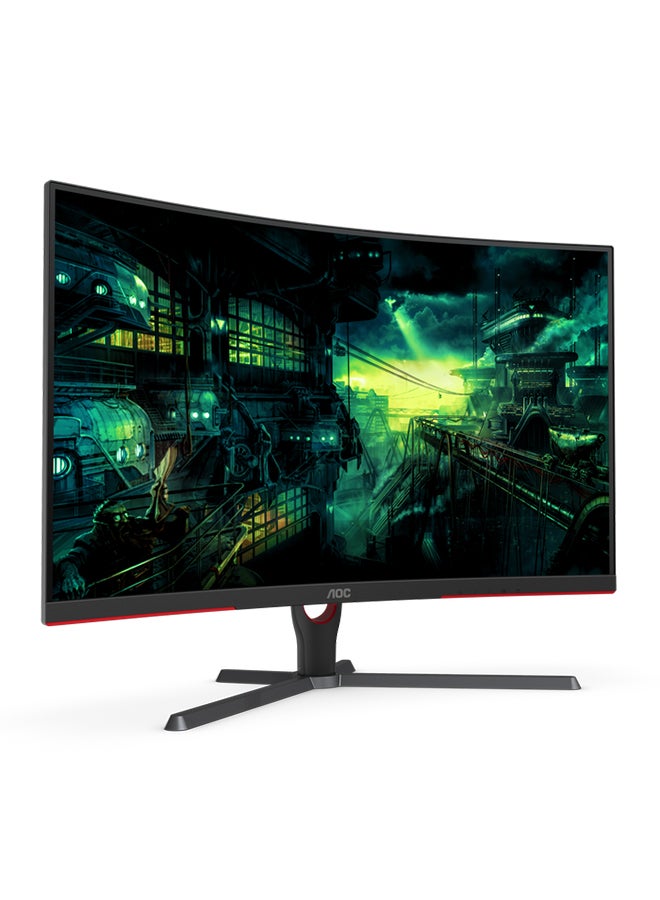 اي او سي - شاشة C27G3 مقاس 27 بوصة منحنية للألعاب VA G3، FHD 1080P، وقت استجابة 1 مللي ثانية، 165 هرتز، مزامنة متكيفة، وضع HDR، 2xHDMI + DisplayPort، ارتفاع قابل للتعديل أسود/أحمر - Image 1