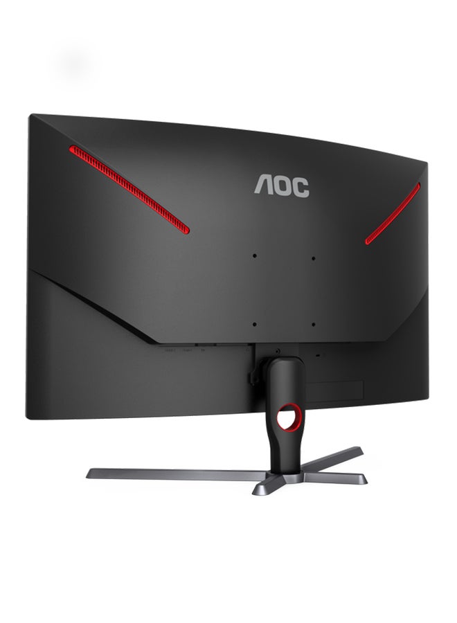 اي او سي - شاشة C27G3 مقاس 27 بوصة منحنية للألعاب VA G3، FHD 1080P، وقت استجابة 1 مللي ثانية، 165 هرتز، مزامنة متكيفة، وضع HDR، 2xHDMI + DisplayPort، ارتفاع قابل للتعديل أسود/أحمر - Image 1