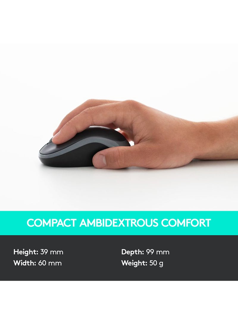 Logitech - MK330 Wireless Keyboard & Mouse Combo, Comfortable Typing with Low-profile Keys, Advanced 2.4 Ghz Wireless, Extended Battery Life, Arabic English Layout Black - Image 1