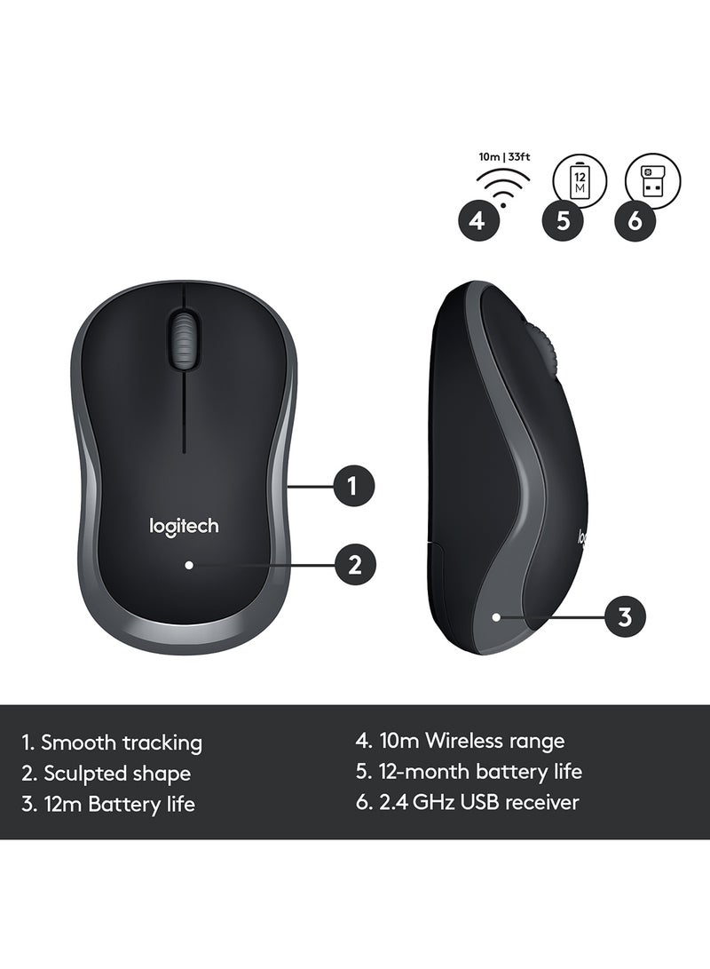 Logitech - MK330 Wireless Keyboard & Mouse Combo, Comfortable Typing with Low-profile Keys, Advanced 2.4 Ghz Wireless, Extended Battery Life, Arabic English Layout Black - Image 1