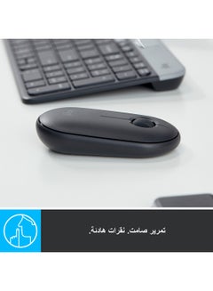 Logitech M350 Pebble Wireless Mouse, Bluetooth Or 2.4 GHz With USB Mini-Receiver, Silent, Slim Computer Mouse With Quiet Click For Laptop/Notebook/PC/Mac Black  - Image 3