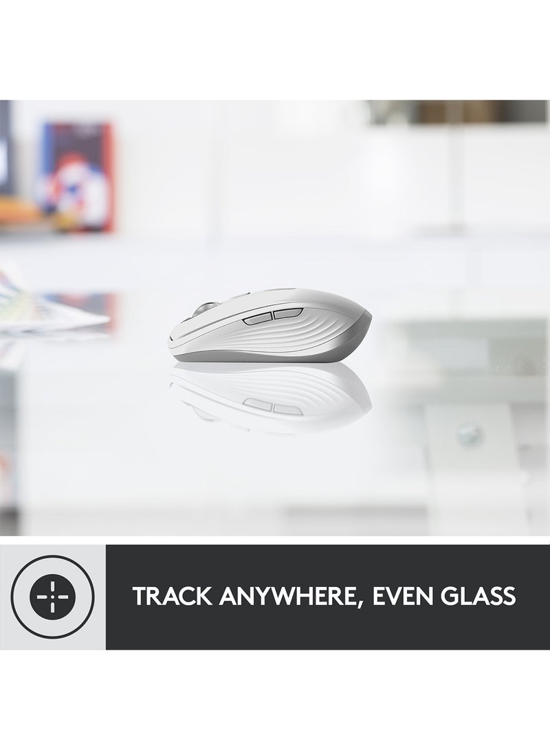 Logitech - MX Anywhere 3 Wireless Mouse, Magnetic Scrolling, Ergonomic, 4000DPI Sensor, Custom Buttons, USB-C, Bluetooth White - Image 1