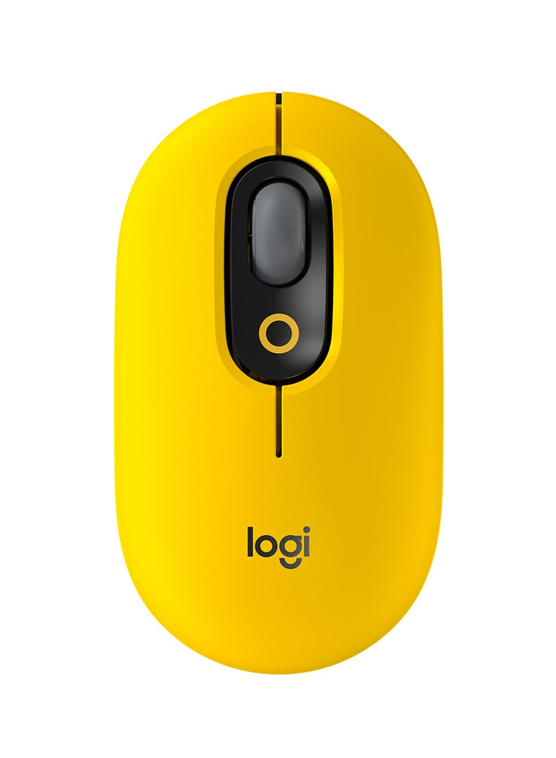 Logitech - POP Mouse, Wireless Mouse With Customisable Emojis, SilentTouch Technology, Precision/Speed Scroll, Compact Design, Bluetooth, USB, Multi-Device, OS Compatible Yellow - Image 1