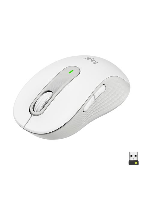 Signature M650 Wireless Mouse, For Small to Medium Sized Hands, Silent Clicks, 5 Buttons, Bluetooth, Multi-Device Compatibility, 400 DPI Nominal Value, 10m Range White