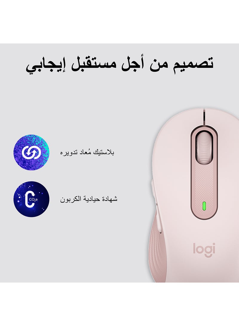 Logitech - Signature M650 Wireless Mouse, For Small to Medium Sized Hands, Silent Clicks, 5 Buttons, Bluetooth, Multi-Device Compatibility, 400 DPI Nominal Value, 10m Range pink - Image 1