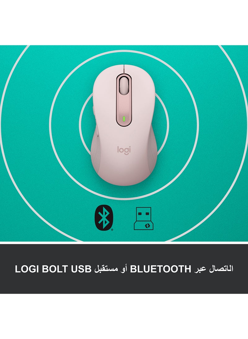 Logitech - Signature M650 Wireless Mouse, For Small to Medium Sized Hands, Silent Clicks, 5 Buttons, Bluetooth, Multi-Device Compatibility, 400 DPI Nominal Value, 10m Range pink - Image 1