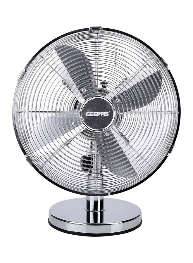 GEEPAS 12 Inch Metal Table Fan 3 Speed Settings With Wide Oscillation And Stable Base GF9610 Silver  - Image 1