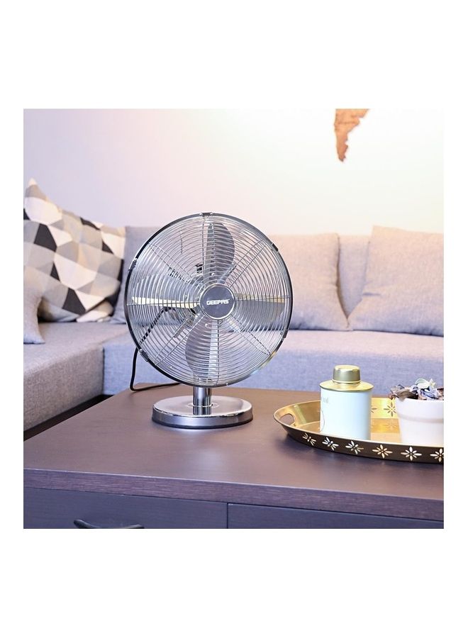 GEEPAS 12 Inch Metal Table Fan 3 Speed Settings With Wide Oscillation And Stable Base GF9610 Silver  - Image 3