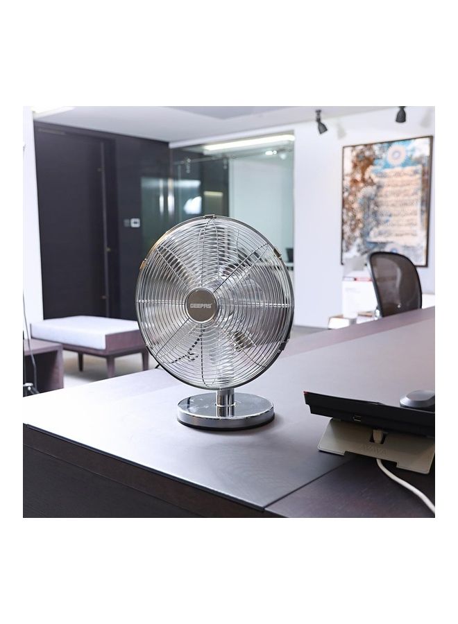 GEEPAS 12 Inch Metal Table Fan 3 Speed Settings With Wide Oscillation And Stable Base GF9610 Silver  - Image 4