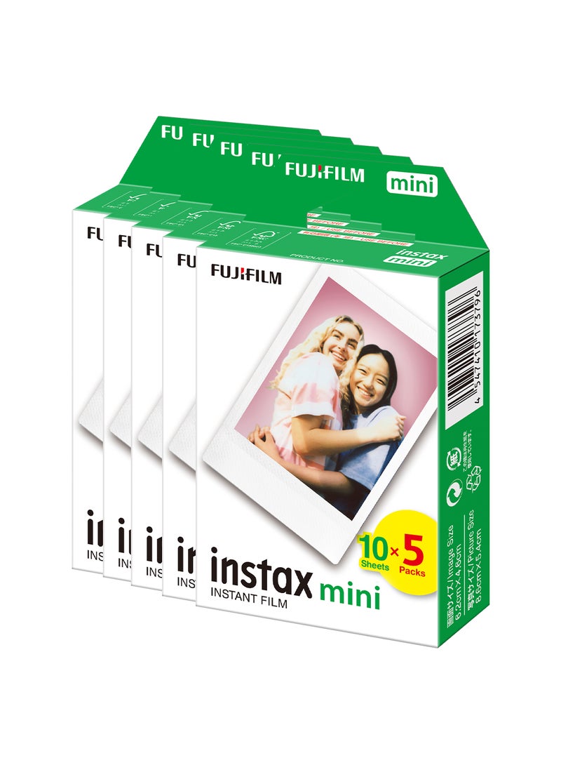 فوجي فيلم مجموعة أفلام إنستاكس ميني فوجي فيلم مكونة من 5 قطع أبيض - Image 1