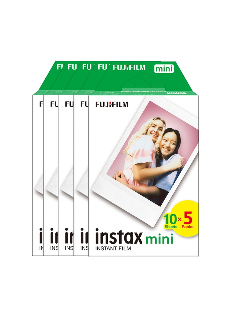 فوجي فيلم مجموعة أفلام إنستاكس ميني فوجي فيلم مكونة من 5 قطع أبيض - Image 2