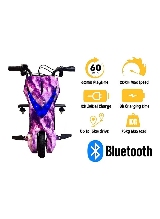 Mytoys Mt206 36V Drifting Scooter 3 Wheel Electric Scooter - 3 Driving Modes- Bluetooth- Speaker- Lights - Shock Absorber Safety Gears Speed Up To 20Km/H Multicolour