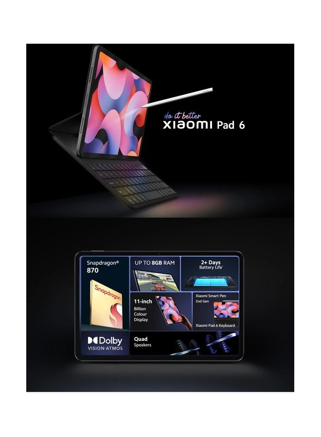 Xiaomi - Pad 6 Wifi Gravity Grey 8GB RAM 256 Storage Chinese Version - Image 1