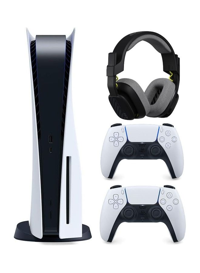 Sony PlayStation 5 Disc Console With Extra White Controller And Astro A10 (Gen 2) Headset Black - (PS5) - Image 1